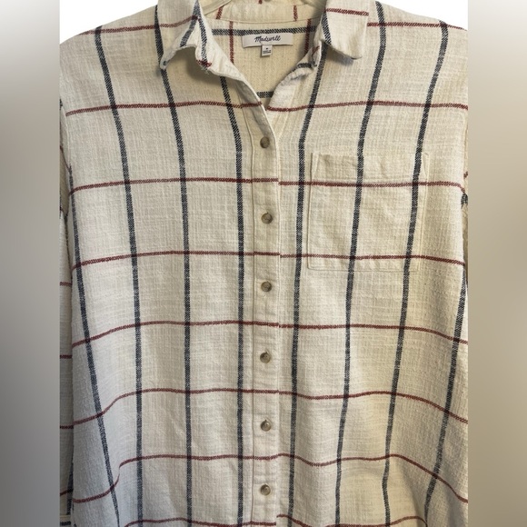 Madewell Flannel Oversized Ex-Boyfriend Shirt in
Windowpane Size Medium - Picture 4 of 10
